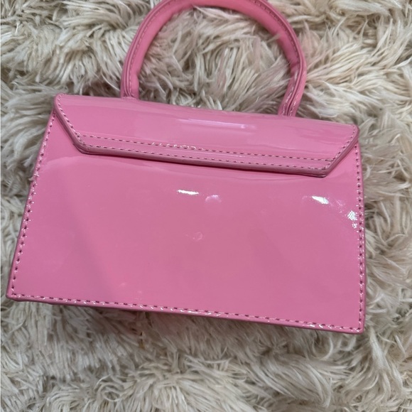 Pink Bow Barbiecore Accent Mini Handbag hot pink rhinestone bow crossbody - Picture 6 of 8